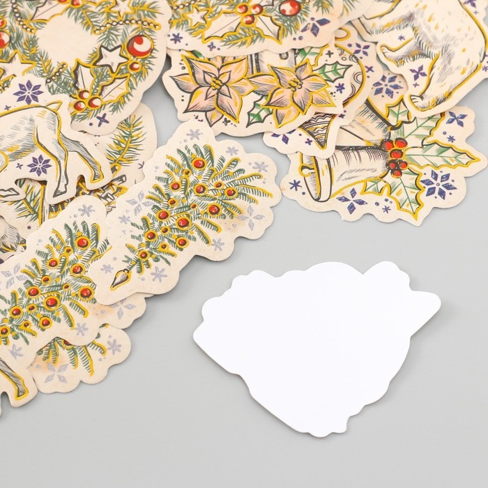 Наклейки для творчества Наклейки для творчества "Новый год. Винтаж" тиснение золото набор 48 шт 9х7х0,8 см