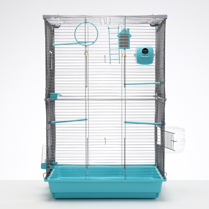 Клетка для птиц Клетка для птиц "Пижон" №104-Б, разборная, 2 секции, 58 х 40 х 88см, бирюзовая