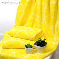 Полотенце махровое Lemon color, 100х150 см, цвет жёлтый