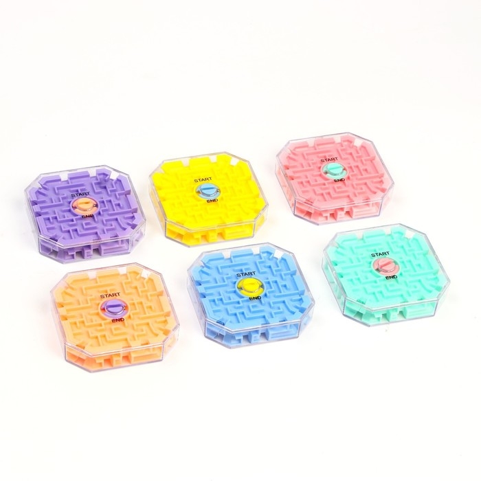 Головоломка лабиринт с шариком «Думай головой», МИКС Головоломка лабиринт с шариком «Думай головой», МИКС