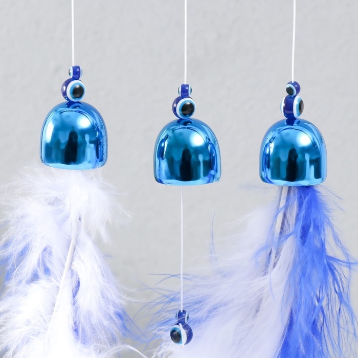 Музыка ветра пластик, металл Музыка ветра пластик, металл "Слоник в круге с перьями" 3 колокольчика h=38 см