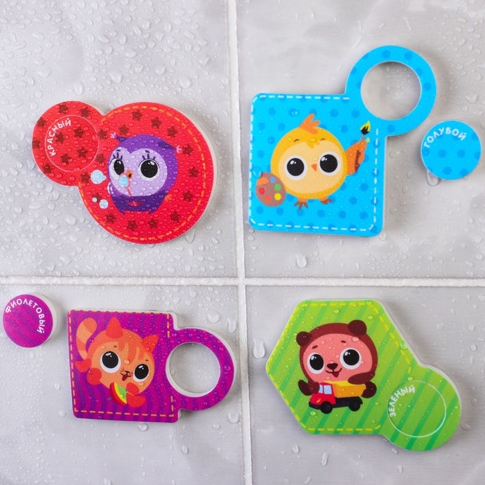 Набор игрушек для ванны «Кругляшики», МАКСИ - пазл, сачок, удочка, Крошка Я Набор игрушек для ванны «Кругляшики», МАКСИ - пазл, сачок, удочка, Крошка Я