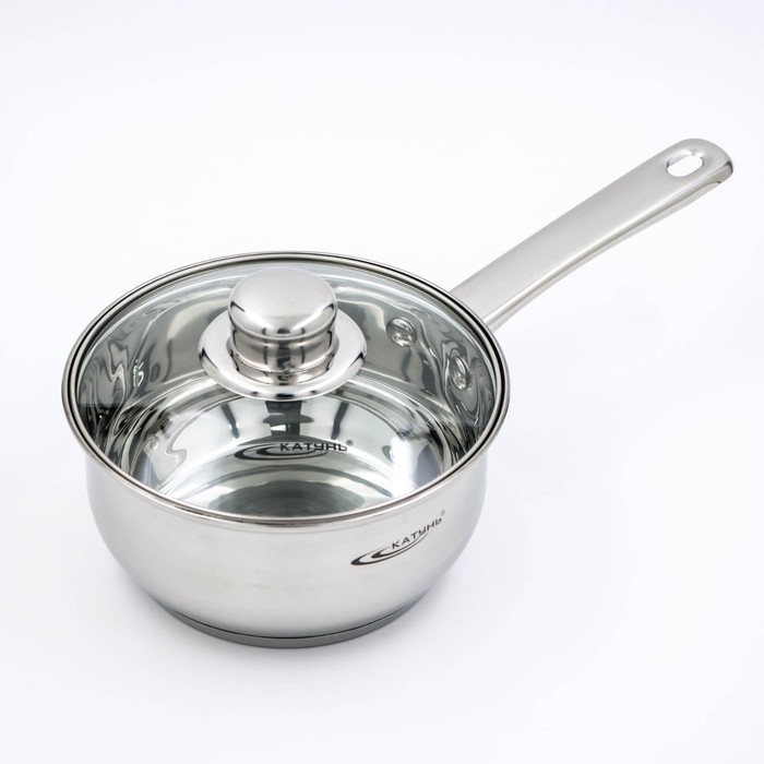 Ковш «Гретта», 1,6 л, d=16 см, капсульное дно, стеклянная крышка, металлическая ручка, индукция Ковш «Гретта», 1,6 л, d=16 см, капсульное дно, стеклянная крышка, металлическая ручка, индукция