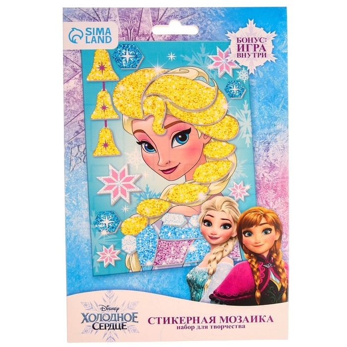 Аппликация форменными стикерами Аппликация форменными стикерами "Холодное сердце", набор для творчества, стикерная мозаика