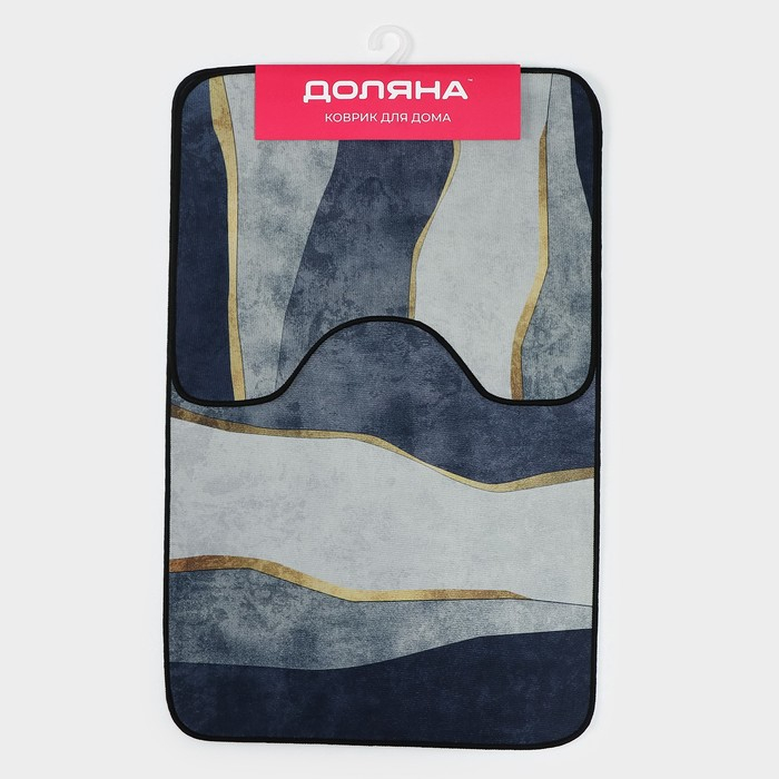 Коврики для ванной и туалета Доляна «Вега», 2 шт: 50×80 см, 50×40 см