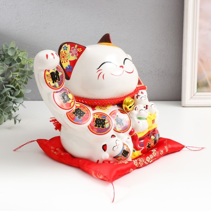 Маятник керамика Маятник керамика "Манэки-нэко как источник благополучия" от батареек 16х23х19,5 см