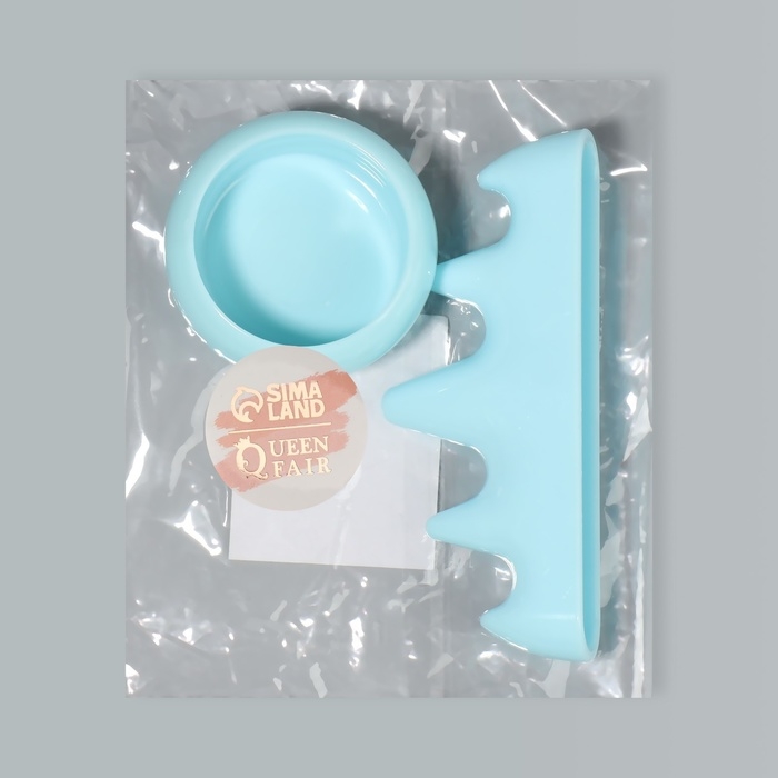 Подставка для маникюрных кистей и баночка для ликвида, цвет голубой Подставка для маникюрных кистей и баночка для ликвида, цвет голубой