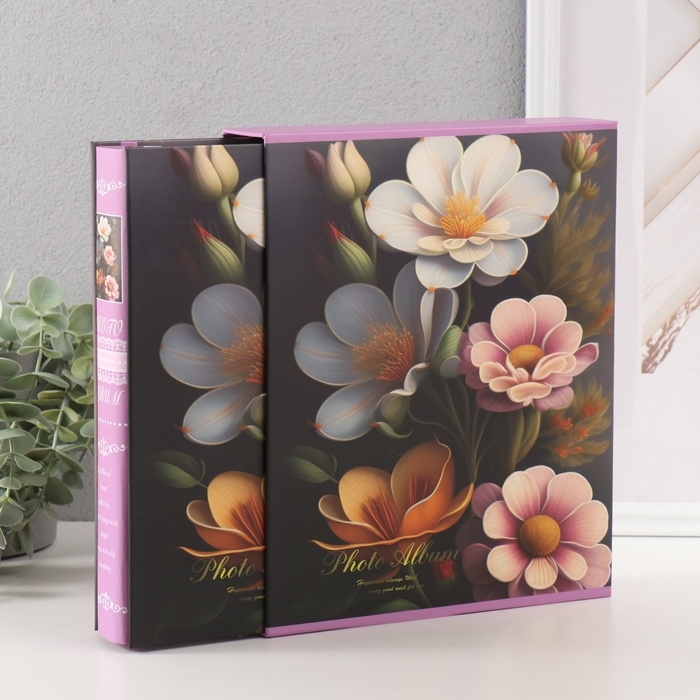Фотоальбом на 200 фото 10х15 см Фотоальбом на 200 фото 10х15 см "Шиповник" в коробке 25,8х21х5 см