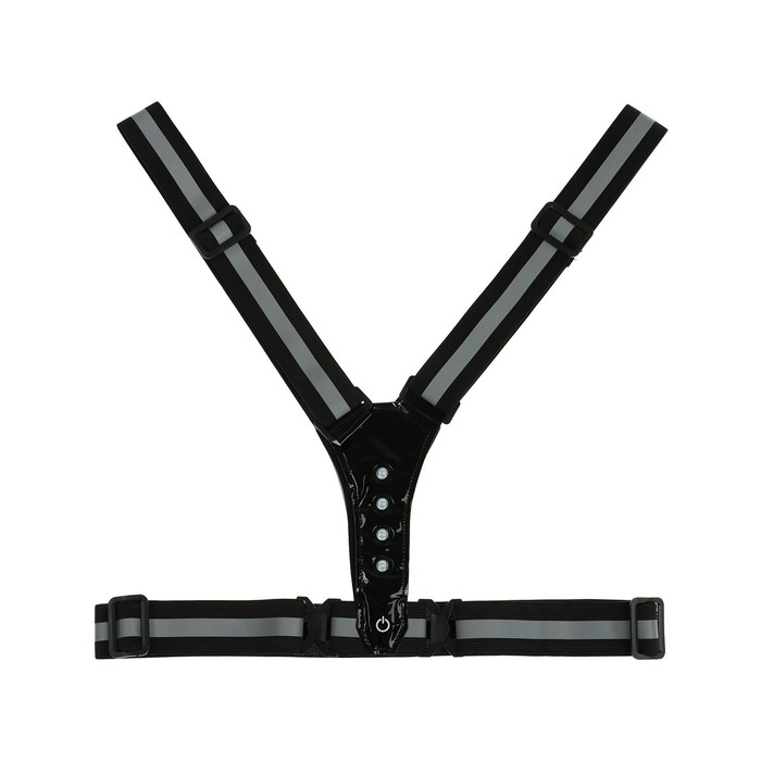 Жилет сигнальный, светоотражающий с регулируемым размером, черный, LED сигнал, 4 режима Жилет сигнальный, светоотражающий с регулируемым размером, черный, LED сигнал, 4 режима