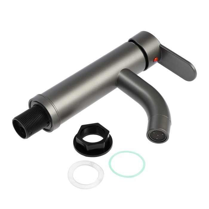 Смеситель для раковины ZEIN Z3652, однорычажный, высота излива 8 см, ABS-пластик, графит Смеситель для раковины ZEIN Z3652, однорычажный, высота излива 8 см, ABS-пластик, графит