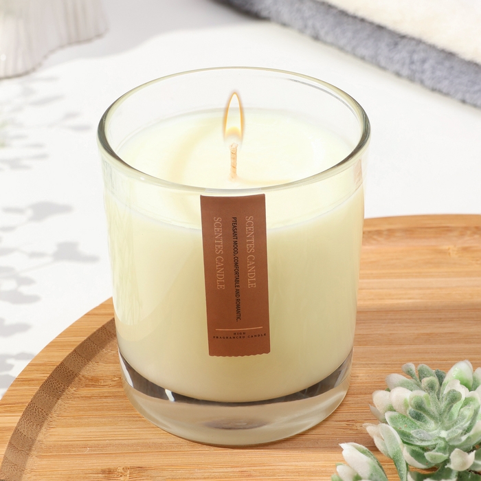 Свеча ароматическая в стакане  Свеча ароматическая в стакане "Bomantic", 200 г, сандаловое дерево
