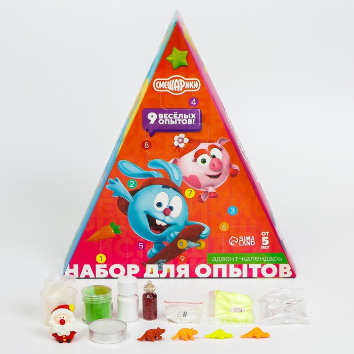 Адвент календарь Адвент календарь "Новый год", 9 опытов, Смешарики