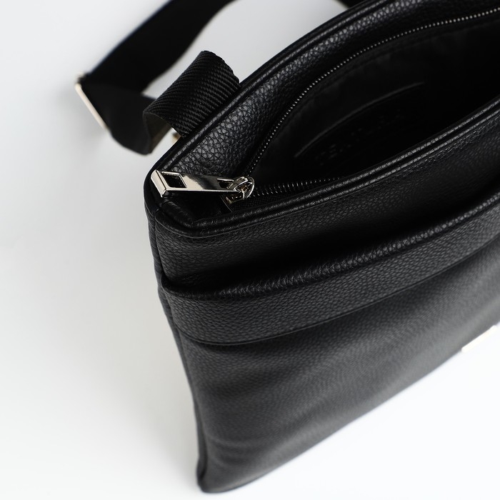 Сумка мужская через плечо TEXTURA, искусственная кожа, цвет чёрный Сумка мужская через плечо TEXTURA, искусственная кожа, цвет чёрный