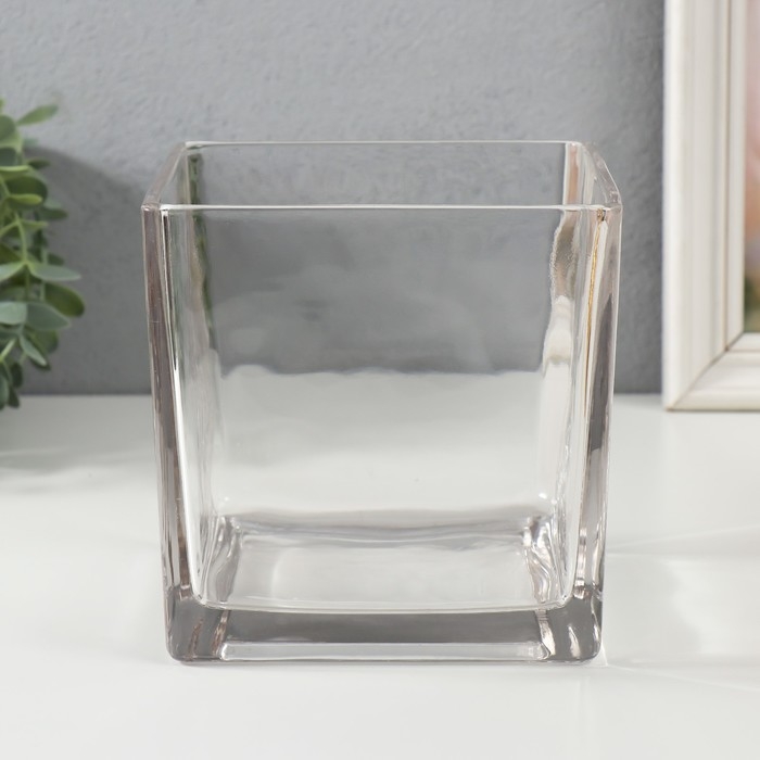 Подсвечник стекло на 1 свечу Подсвечник стекло на 1 свечу "Квадратный" прозрачный 15х15х15 см