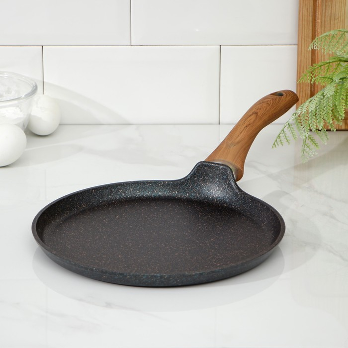 Сковорода блинная Granit Ultra, d=24 см, пластиковая ручка, антипригарное покрытие, цвет чёрный Сковорода блинная Granit Ultra, d=24 см, пластиковая ручка, антипригарное покрытие, цвет чёрный