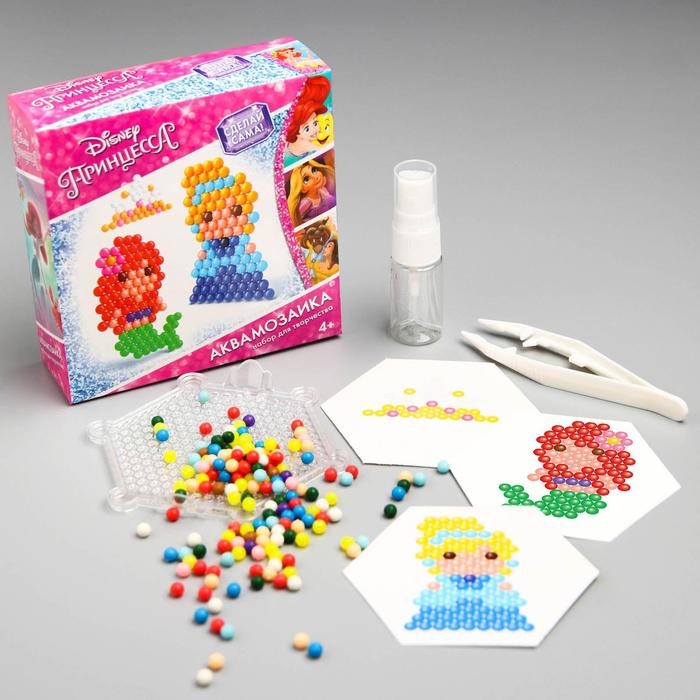 Аквамозаика «Принцессы: Ариэль и Золушка», 3 фигурки, 300 шариков Аквамозаика «Принцессы: Ариэль и Золушка», 3 фигурки, 300 шариков