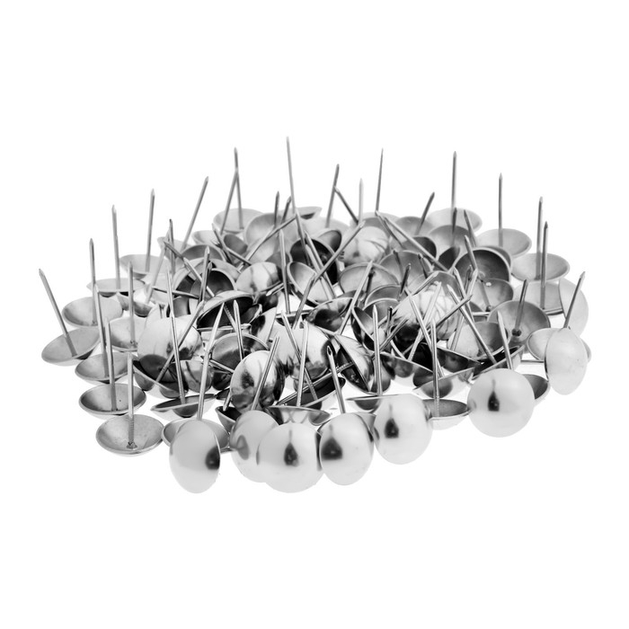 Гвозди ТУНДРА, декоративные, обивочные, 25х39 мм, хром, 100 шт Гвозди ТУНДРА, декоративные, обивочные, 25х39 мм, хром, 100 шт