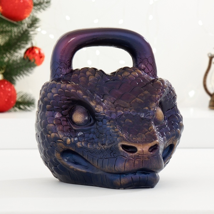 Новый год. Символ 2025. Копилка Новый год. Символ 2025. Копилка "Гиря Змея" синий космос, 20см