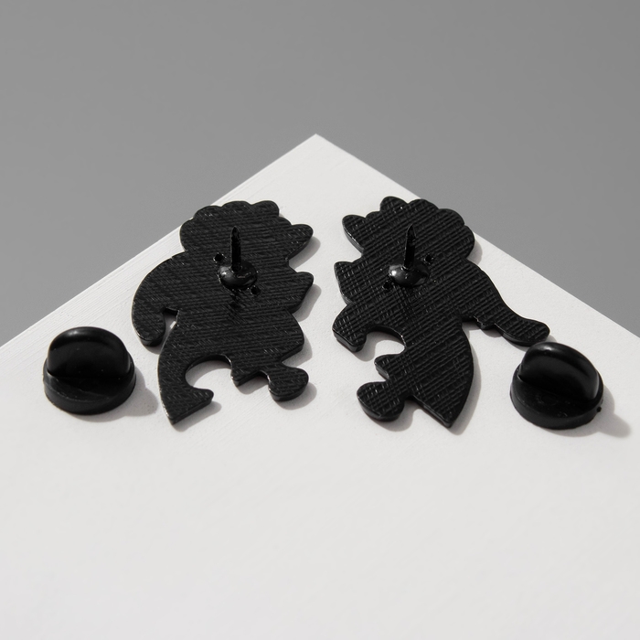 Значки-неразлучники Значки-неразлучники "Кото-ангелы" пазл, цветные в чёрном металле