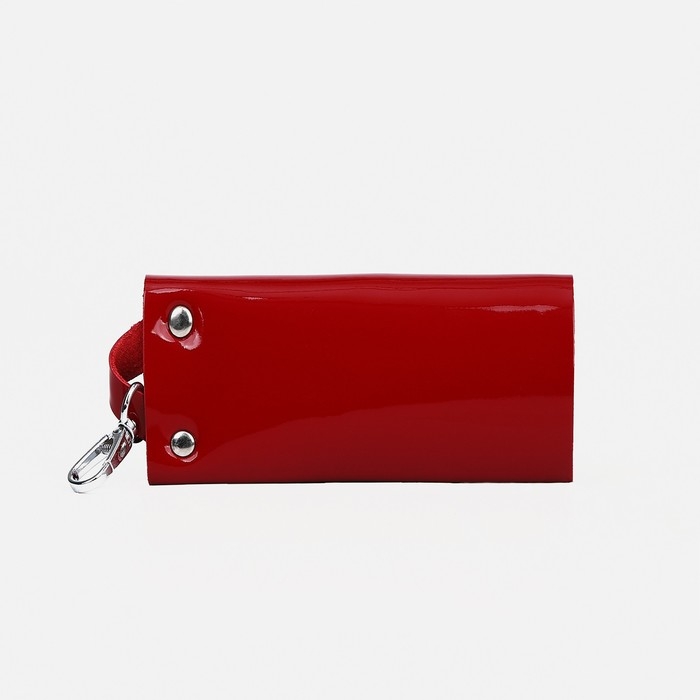 Ключница на кнопке, длина 11 см, 7 карабинов, цвет красный Ключница на кнопке, длина 11 см, 7 карабинов, цвет красный