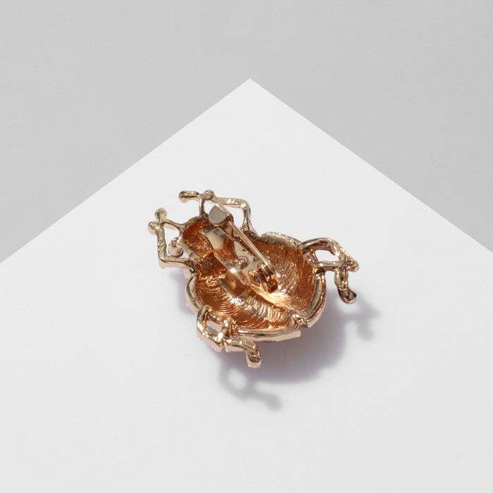 Брошь «Жучок», цвет красно-чёрный в золоте Брошь «Жучок», цвет красно-чёрный в золоте