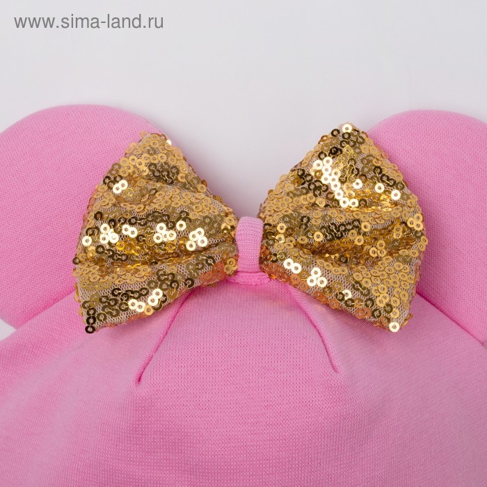 Шапка для девочки, цвет розовый, размер 50-54