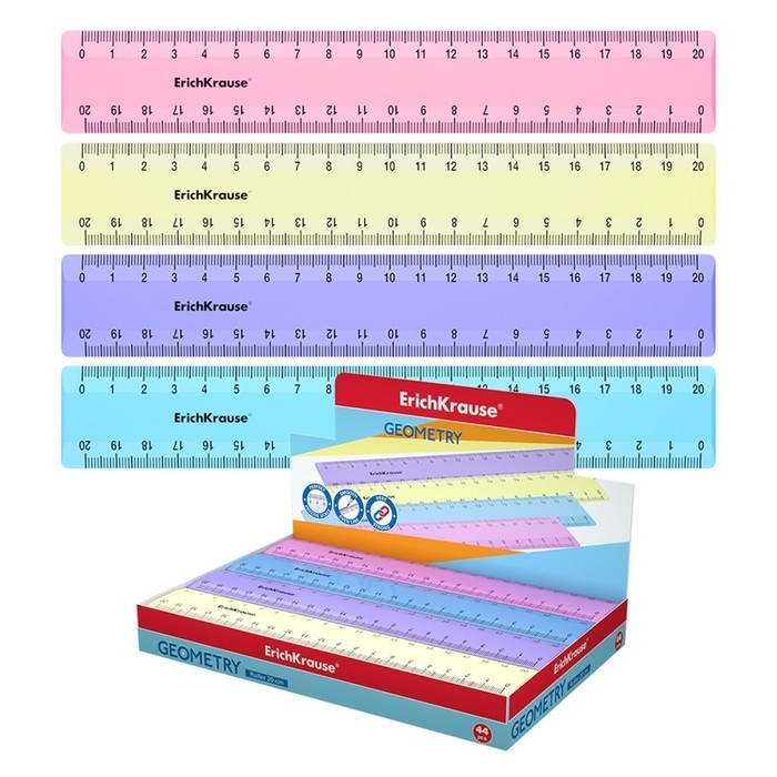 Линейка 20 см ErichKrause  Линейка 20 см ErichKrause "Pastel", микс