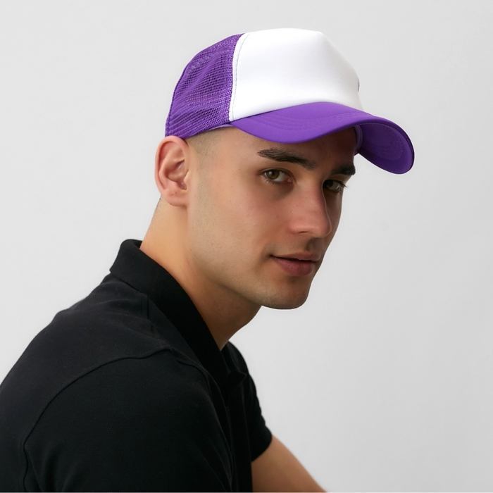 Бейсболка с сеткой MINAKU, цв.фиолетовый/белый, р-р 56-58