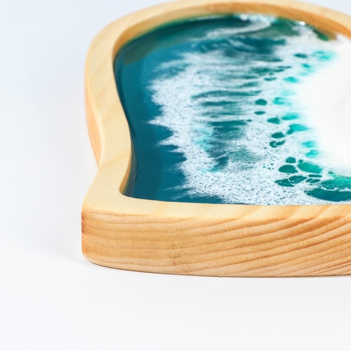 Менажница авторская с эпоксидной пищевой смолой Adelica, 21×22 см, цельный кедр, рисунок МИКС Менажница авторская с эпоксидной пищевой смолой Adelica, 21×22 см, цельный кедр, рисунок МИКС