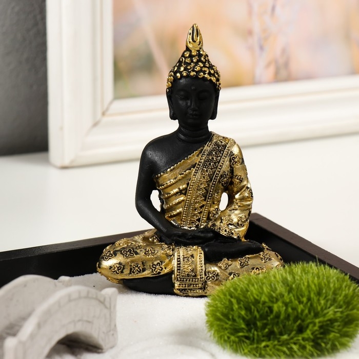 Сад камней Дзен  Сад камней Дзен "Будда в цветущем саду" песок 27,2х18,2х11,5 см