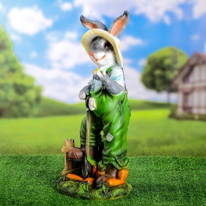 Садовая фигура Садовая фигура "Заяц-фермер" 24x20x52,5см