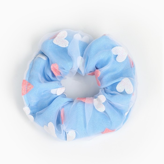 Резинка для волос Резинка для волос "Сердечки", голубой, 11 см, Холодное сердце