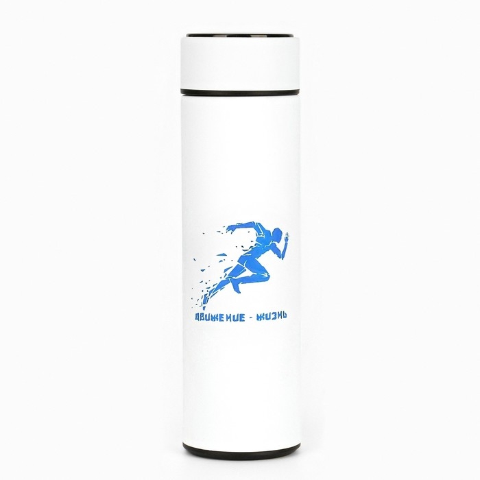 Термос, 500 мл, Basic Термос, 500 мл, Basic "Мастер К", с ситечком, с датчиком температуры, сохраняет тепло 10 ч