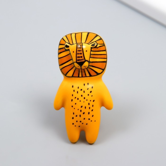 Ручка для шкатулки керамика, металл Ручка для шкатулки керамика, металл "Львёнок" 6,3х3,5 см