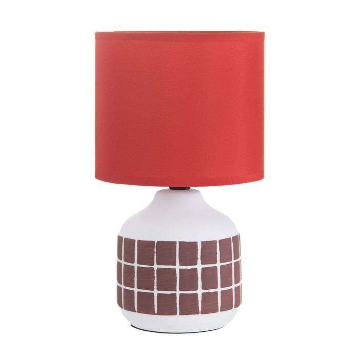 Настольная лампа Настольная лампа "Гликерия" E14 40Вт бело-красная 15х15х27 см RISALUX