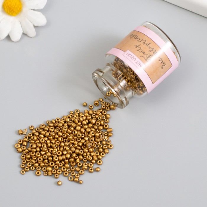 Бисер круглый 12/0 в бутылочке  Бисер круглый 12/0 в бутылочке "Золото" 2х20 гр набор 2 шт