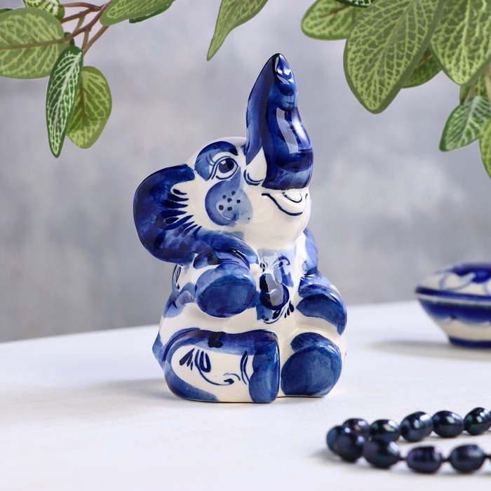 Сувенир «Слон циркач», 13 см, гжель