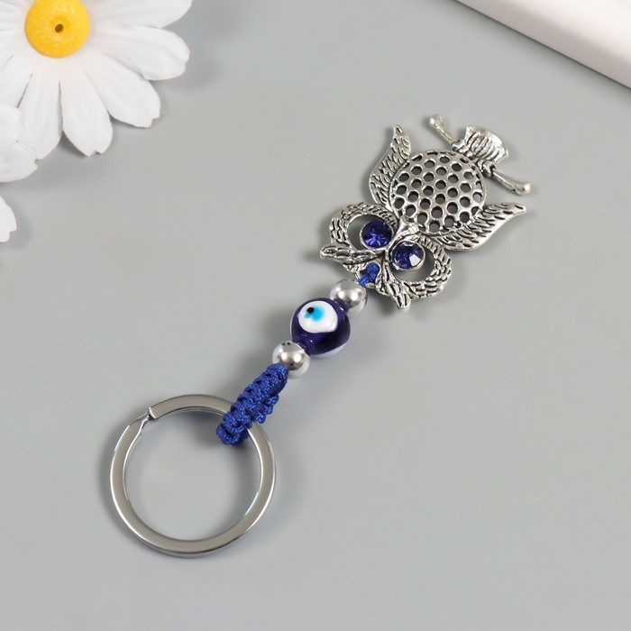 Брелок от сглаза металл "Сова на ветке" 3,3х7 см