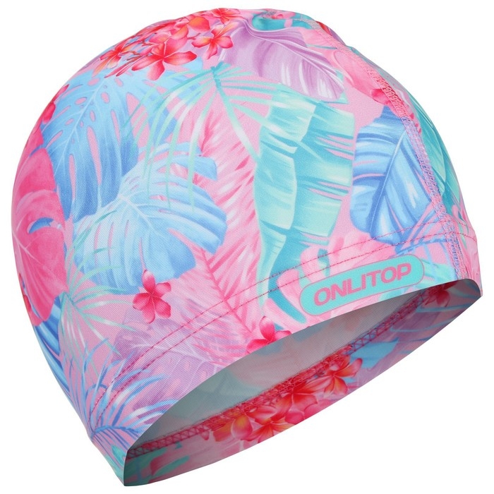 Шапочка для плавания взрослая ONLYTOP «Тропики», тканевая, обхват 54-60 см Шапочка для плавания взрослая ONLYTOP «Тропики», тканевая, обхват 54-60 см