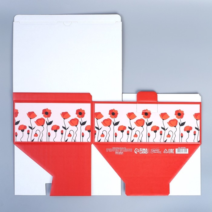 Коробка подарочная сборная, упаковка, «С праздником весны», 26 х 19 х 10 см