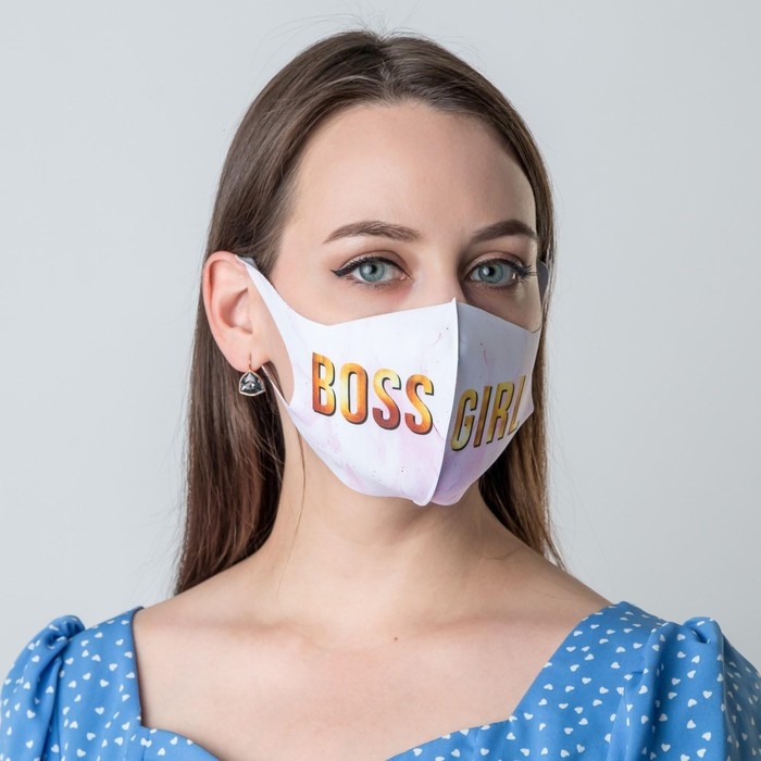 Маска из неопрена многоразовая,  Маска из неопрена многоразовая, "Boss Girl"