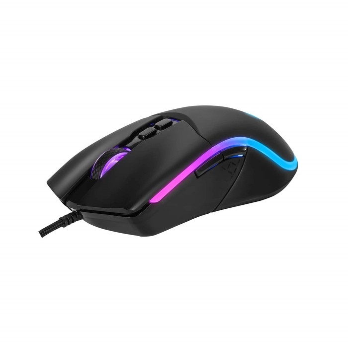 Мышь Marvo M358, игровая, проводная, 4 кнопки, оптическая, RGB, 12800 dpi, USB, 1.6м, чёрная