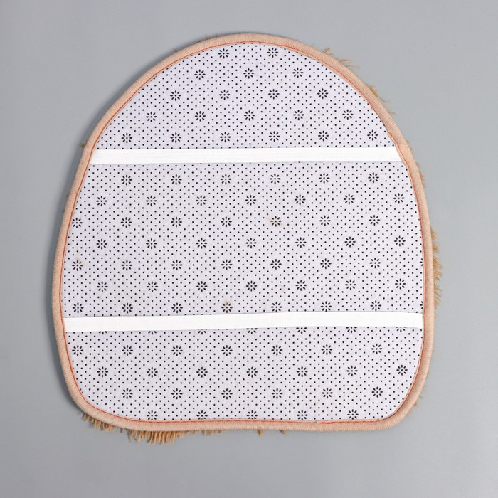 Коврики для ванной и туалета Доляна «Плюшевый», 3 шт: 34×40, 40×50, 50×80 см, цвет бежевый