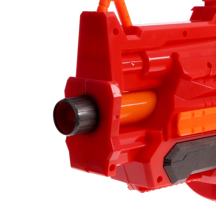 Бластер «Огненный», стреляет мягкими пулями, работает на батарейках Бластер «Огненный», стреляет мягкими пулями, работает на батарейках