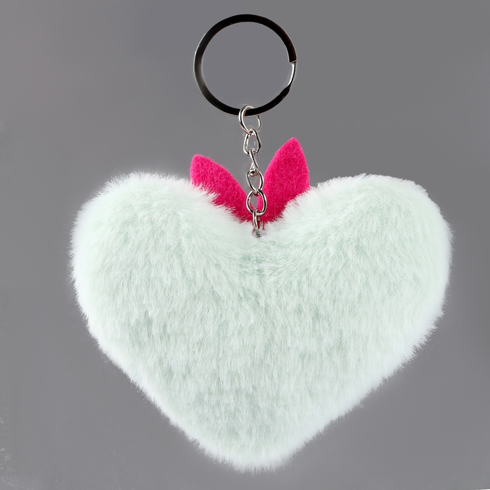 Брелок «Сердечко» с ушками, 7 см, цвет голубой Брелок «Сердечко» с ушками, 7 см, цвет голубой