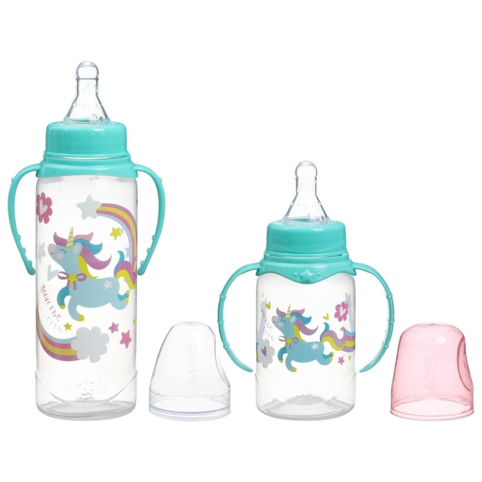 Подарочный детский набор «Волшебная пони»: бутылочки для кормления 150 и 250 мл, прямые, от 0 мес., цвет розовый Подарочный детский набор «Волшебная пони»: бутылочки для кормления 150 и 250 мл, прямые, от 0 мес., цвет розовый