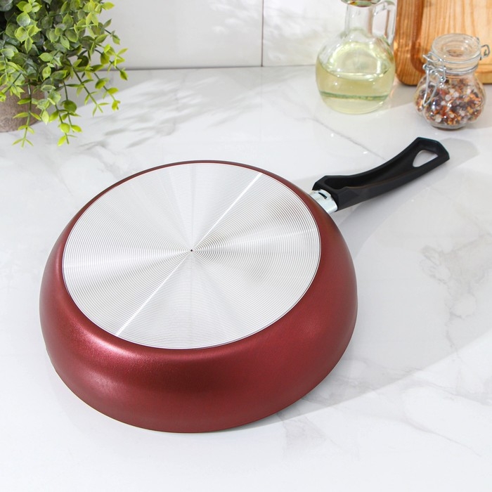 Сковорода Доляна Promo, d=24 см, пластиковая ручка, антипригарное покрытие, цвет бордовый Сковорода Доляна Promo, d=24 см, пластиковая ручка, антипригарное покрытие, цвет бордовый