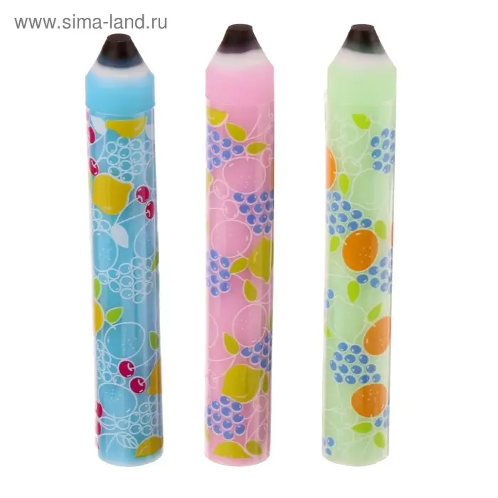 Ластик HappyGraphix Fresh Fruit, круглый, мягкий, МИКС
