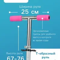 Самокат-снегокат 2 в 1 Snow Cat, колёса 100 мм, белый
