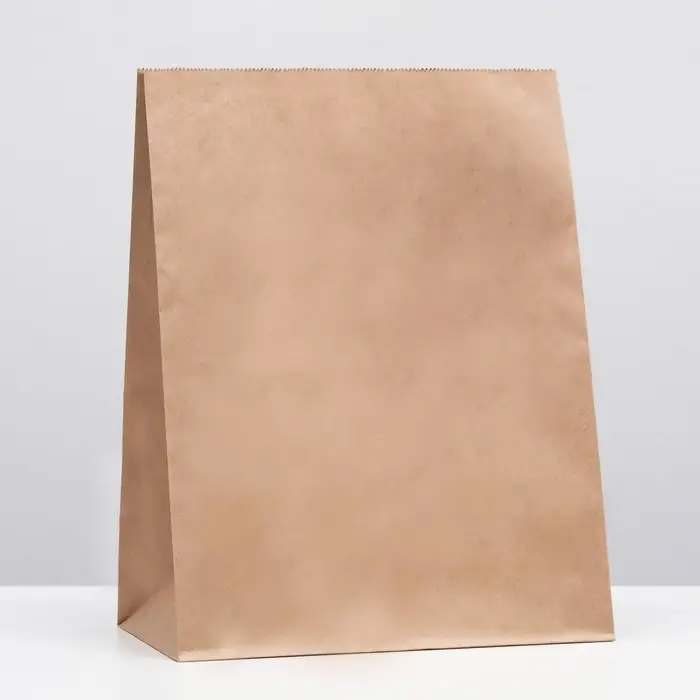 Пакет крафт бумажный фасовочный, прямоугольное дно 26×15×34 см Пакет крафт бумажный фасовочный, прямоугольное дно 26×15×34 см